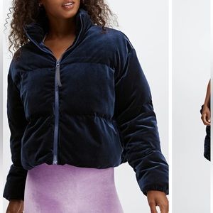 Fabletics Navy Blue Puffer Jacket NWOT